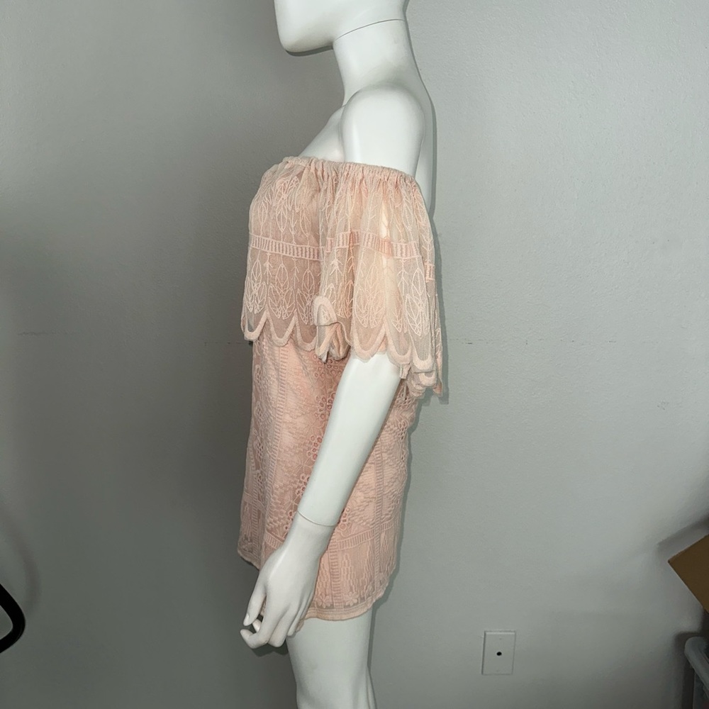 Jen’s Pirate Booty *Wilderness Fiesta* pink lace off shoulder mini dress M/L - Picture 4 of 10
